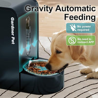 Gardner Pet Automatic Gravity Food Feeder and Water Dispenser, 1.8 Gallons*2 Stainless Steel Two-in-One Set Large Capacity Dispenser for Pets Dogs, Puppies, Kittens (Dark Blue)