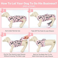 Kuoser Dog Recovery Suit for Dogs After Surgery,Professional Surgical Onesie for Female Male Dogs Spay Neuter,Soft Dog Surgery Suit Bodysuit for Abdominal Wounds Skin Disease,Pink Leopard S