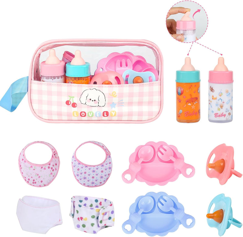 CARANOVO Baby Doll Accessories Set - with pink bag