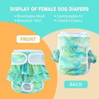 NOYAL Female Dog Diapers, Washable Reusable Leak-Proof - Smudge / Large 15.7-24.8'' - image 3