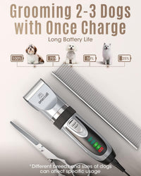 oneisall Dog Grooming Clippers with LED Display for Dogs & Cats – Essentials for Dogs - Silver - image 3