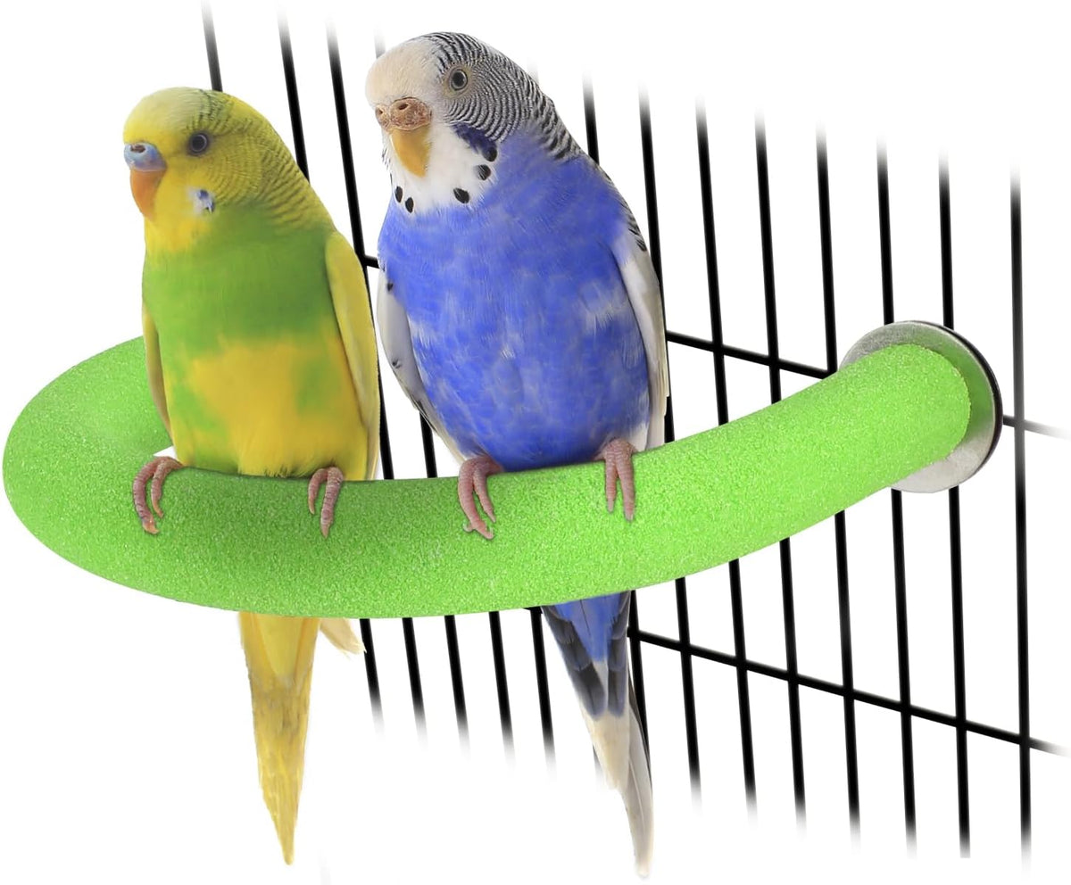 U-Shaped Large Parrot Perch, Quartz Bird Perch for Cage – Essentials for Birds - Small / Green