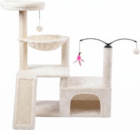 YUNIQUE Cat Tree with Cat Condo and Big Hammock, Grey – Essentials for Cats - 288 White - image 2
