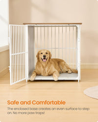 Feandrea 38" Dog Crate Furniture - Rustic White + Honey Brown / 48.0"L x 29.0"W x 29.0"H - image 4