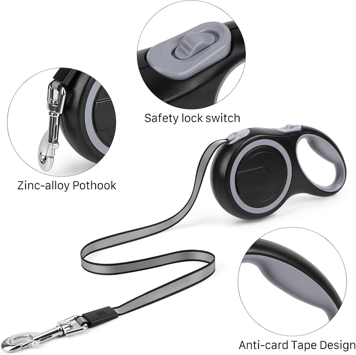 Segarty 26ft Dog Leash Retractable - Gray / 26ft(up to 110 lbs) - image 4