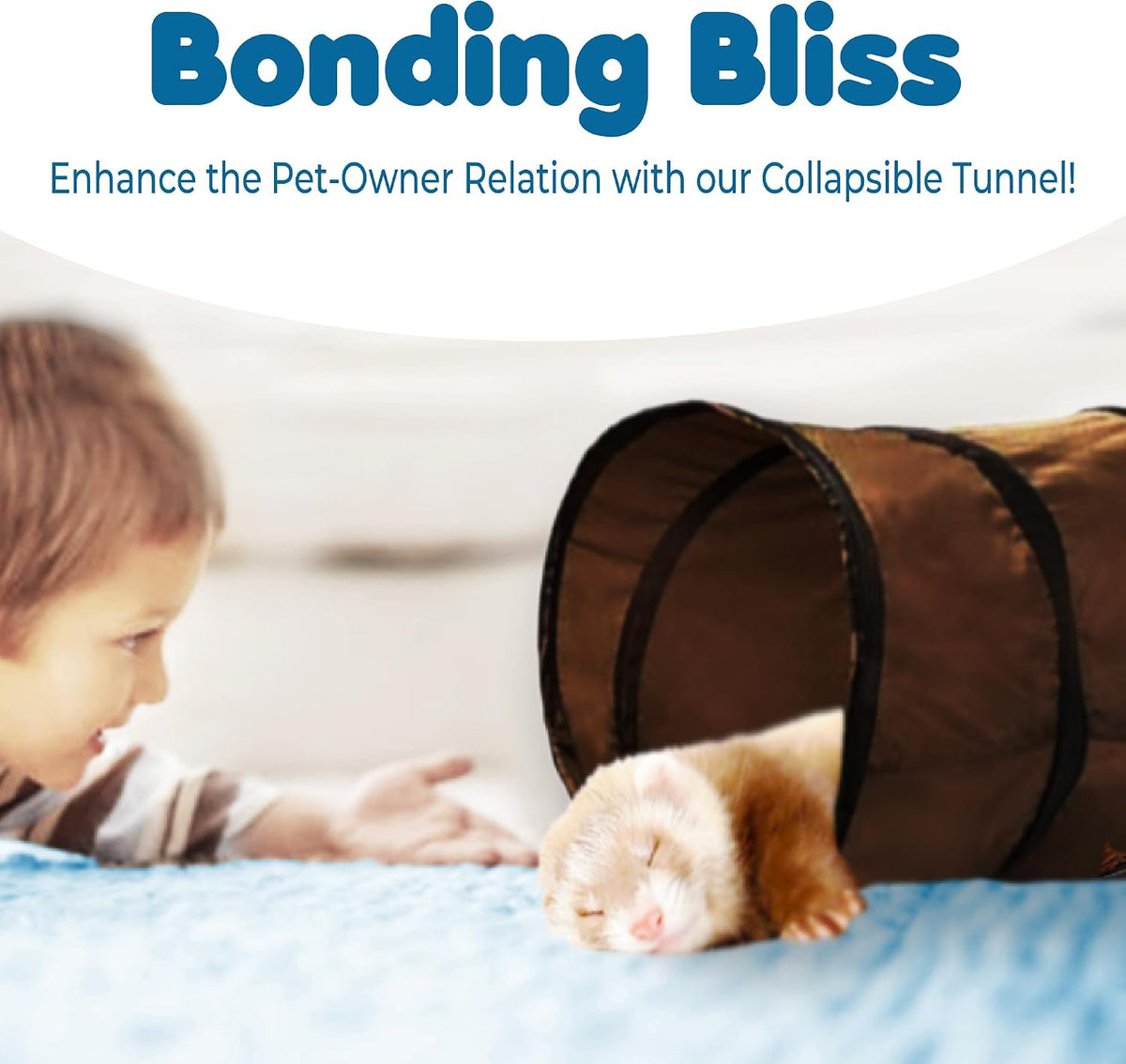 SunGrow Collapsible Tunnel for Cat - Brown and Black - image 4