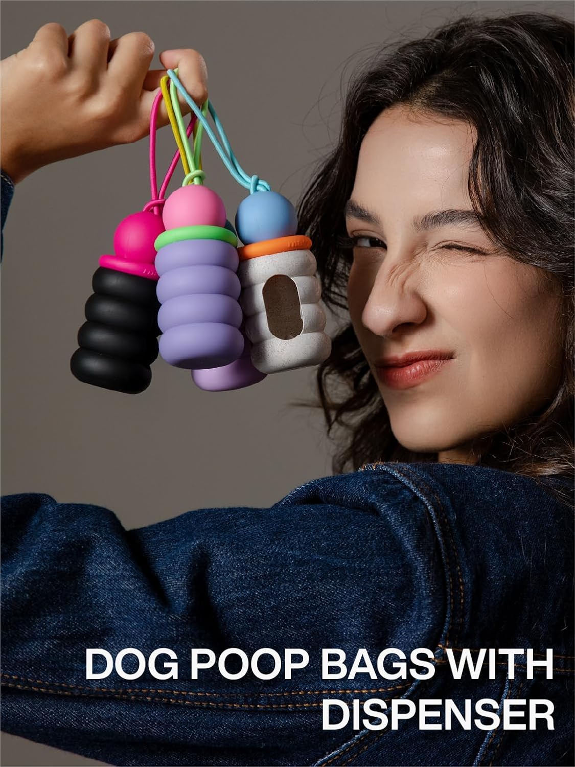 Dog Poop Bags with Dispenser - Purple-7 Rolls(105 Bags) - image 2