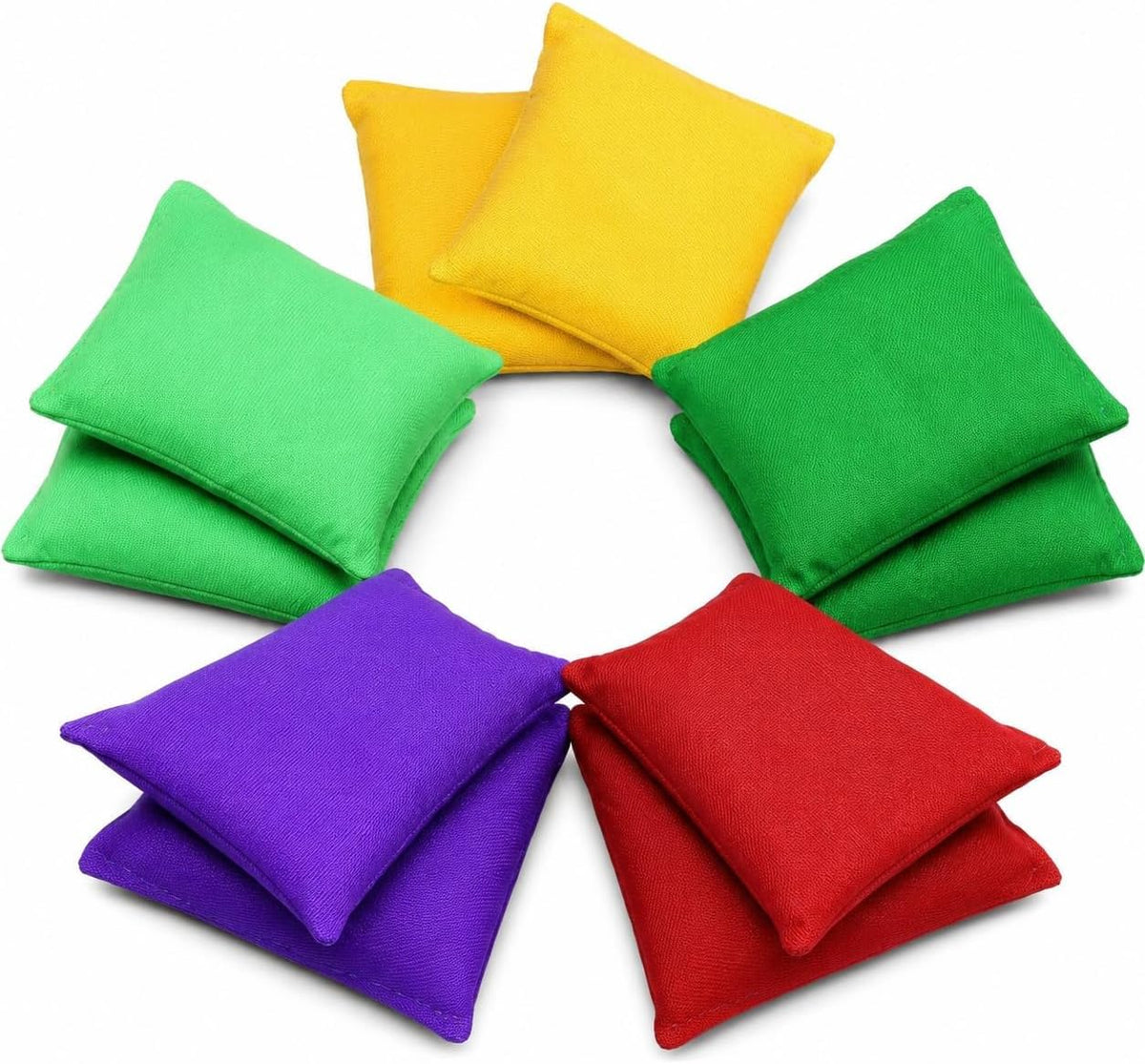Small Colorful Nylon Bean Bags for Hand Toss Games - 4.7in-10 Pcs