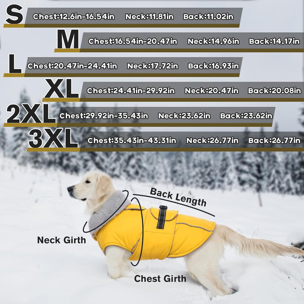 Dog Coats for Large Dogs Waterproof Dog Jacket with Adjustable Fit – Essentials for Dogs - 2XL / Yellow - image 4