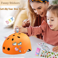 FOOKCIAN Kids Helmet,Toddler Skateboard Helmets for Ages 2-3-5-8-14 Years Boys Girls with Knee - Orange / Small: 18.9"-21.3" / 3-8 year - image 2