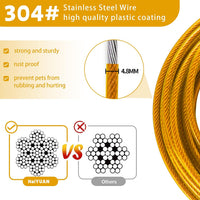 Dog Tie Out Cable, Dog Runner Cable – Essentials for Dogs - 15FT / Yellow - image 3