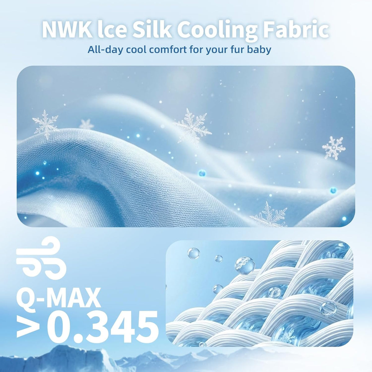 NWK Dog Cooling Blanket Q-Max>0.345 for Summer – Essentials for Dogs - Misty Gray / M (30''x 40'') - image 3