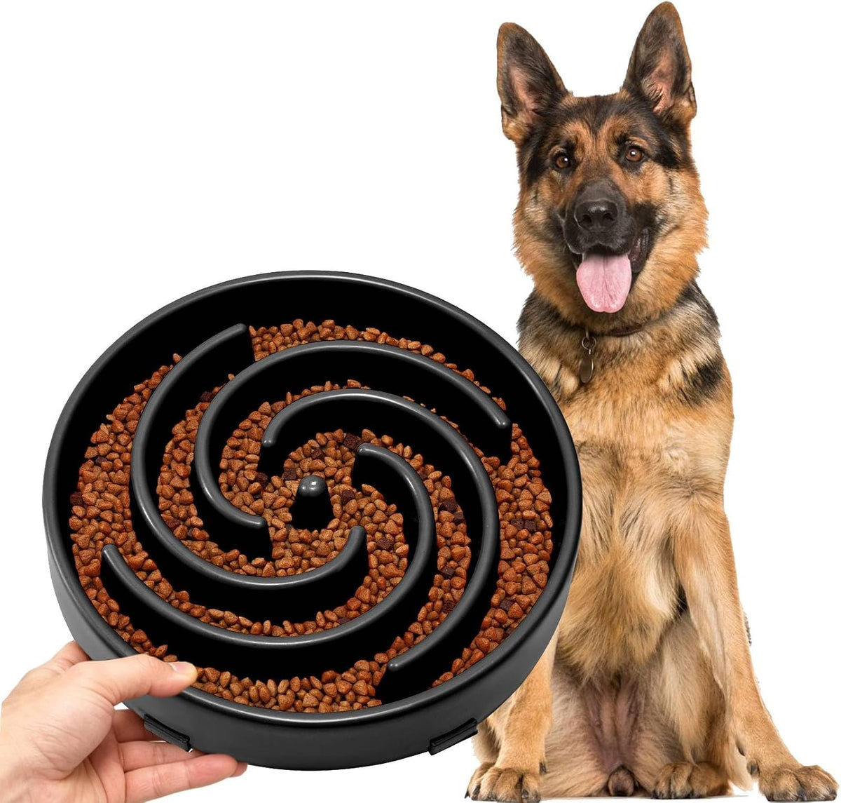 JASGOOD Slow Feeder Dogs Bowl for Large Medium Dogs - Large / A-Black