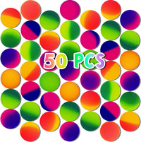 Whkvnng 50 rubber bouncy balls with two-color gradients, 32mm