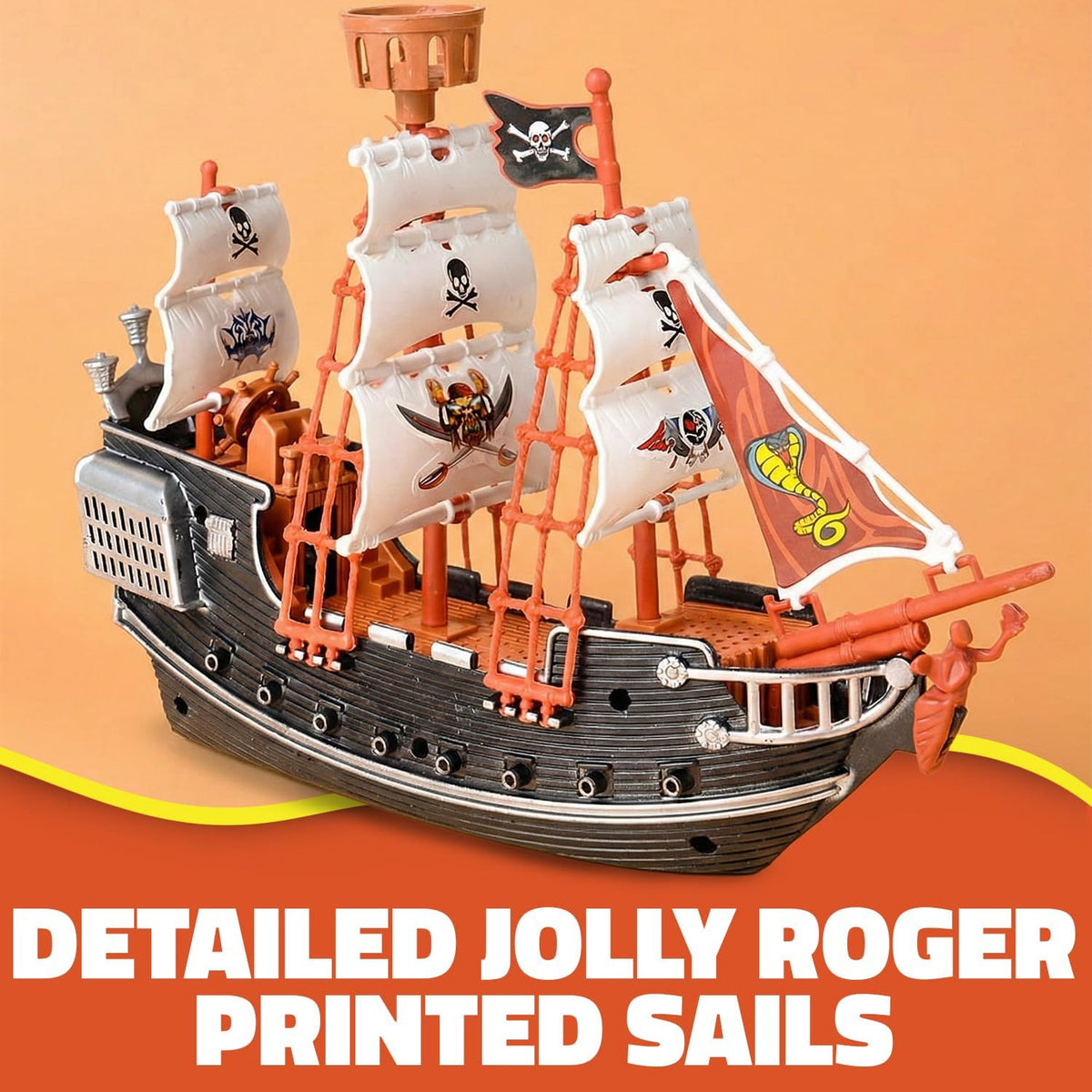 Rhode Island Novelty 10 Inch Pirate Boat, One Per Order – Fun for Kids & Family - image 3