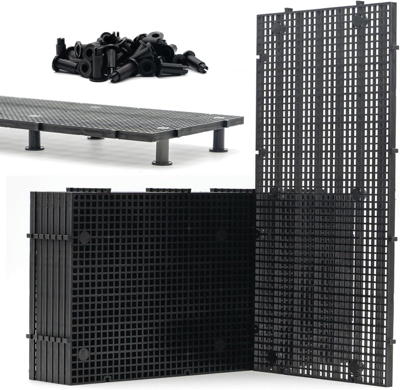 LINLAN 8 Pieces High-Density Aquarium Grid Plastic with 48 Brackets - 8pcs