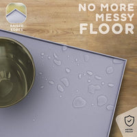 Dog Food Mat - 28x18 Raised Edges Dogs Mat for Food and Water Prevent Spill, Waterproof Cat Food Mats Protect Floors, Easy Clean Dog Bowl Mats for Food and Water, Silicone Pet Feeding Placemats