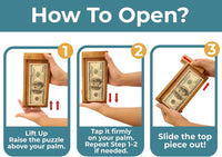 BSIRI ATM wooden money puzzle box with sliding panels for cash and gift cards - view 3
