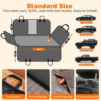 URPOWER 4 in 1 Dog Car Seat Cover for Back Seat - Khaki / Standard - image 3