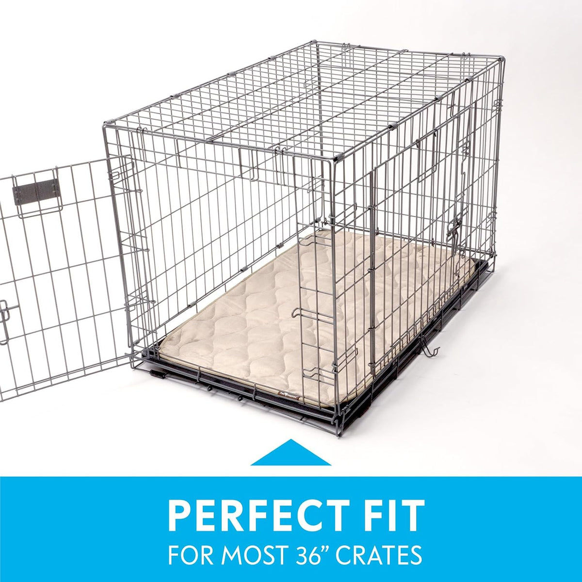 Paw Inspired Washable Padded Crate Mats for Dogs - 36 Inch / Tan - image 3