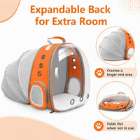 Expandable Cat Carrier Backpack with Bubble Window - Orange - image 3