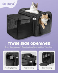 MIDOG Soft Cat Carrier Airline Approved - Black / 20.0"L x 13.0"W x 13.0"H - image 2