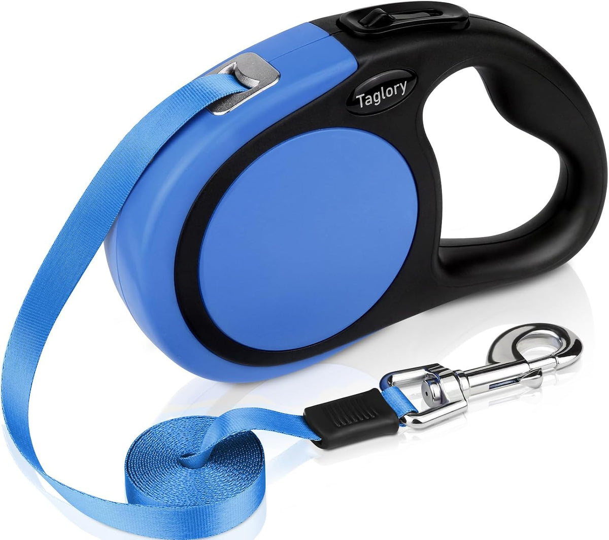 Taglory Retractable Dog Leash, One-Handed Brake, Up to 44 lbs - Blue / Large