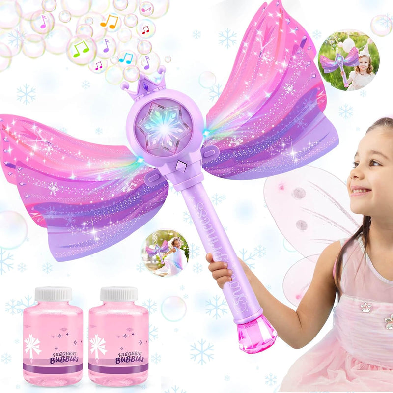 Bubble Wand for Kids, LED Light Music Bubble Toys Girl Gifts Age 3+ – Fun for Kids & Family - Purple