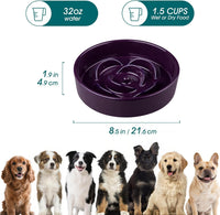 vancasso Slow Feeder Dog Bowl - M - 1.5 Cups / Dark Purple - image 2