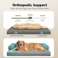 Orthopedic Washable Dog Bed with Bolster for Medium to Large Dogs – Essentials for Dogs - 42.0"L x 30.0"W x 8.0"Th / Aqua Blue - image 3
