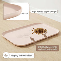 Non-Slip Silicone Dog Food Mat for Food and Water - 45 x 30 cm / Beige - image 3