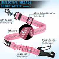 Lukovee Dog Seat Belt, 3-in-1 Headrest & Seatbelt Clip & Latch, 2 Pack – Essentials for Dogs - A-Pink / A- Headrest with Clip + 2 in 1 Seat Belt - image 2