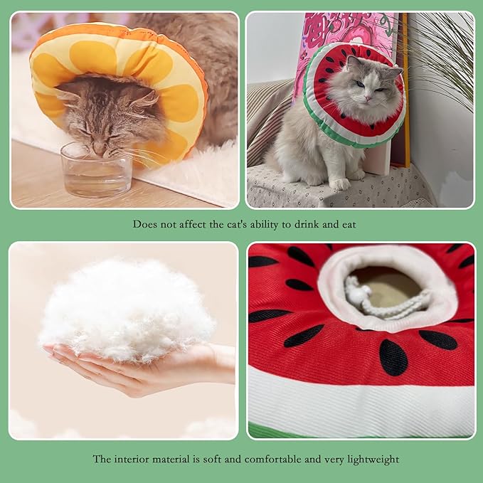 Cat Recovery Soft Collar, Waterproof Soft Recovery Collar. Anti-bite and Anti-Lick Wound Healing Safe Adjustable Elizabethan Collar.(S) Only for Cats up to 6 Months in Size