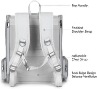 Cat Backpack Carrier, Small Dog Carrier Backpack with Fully Ventilated Mesh, Kitten Wand Feather - Grey - image 3