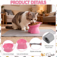 3 Pcs Raised Cat Bowl 15° Elevated Cat Food Bowl Tilted Cats Bowls - Pink, Grey, White - image 3