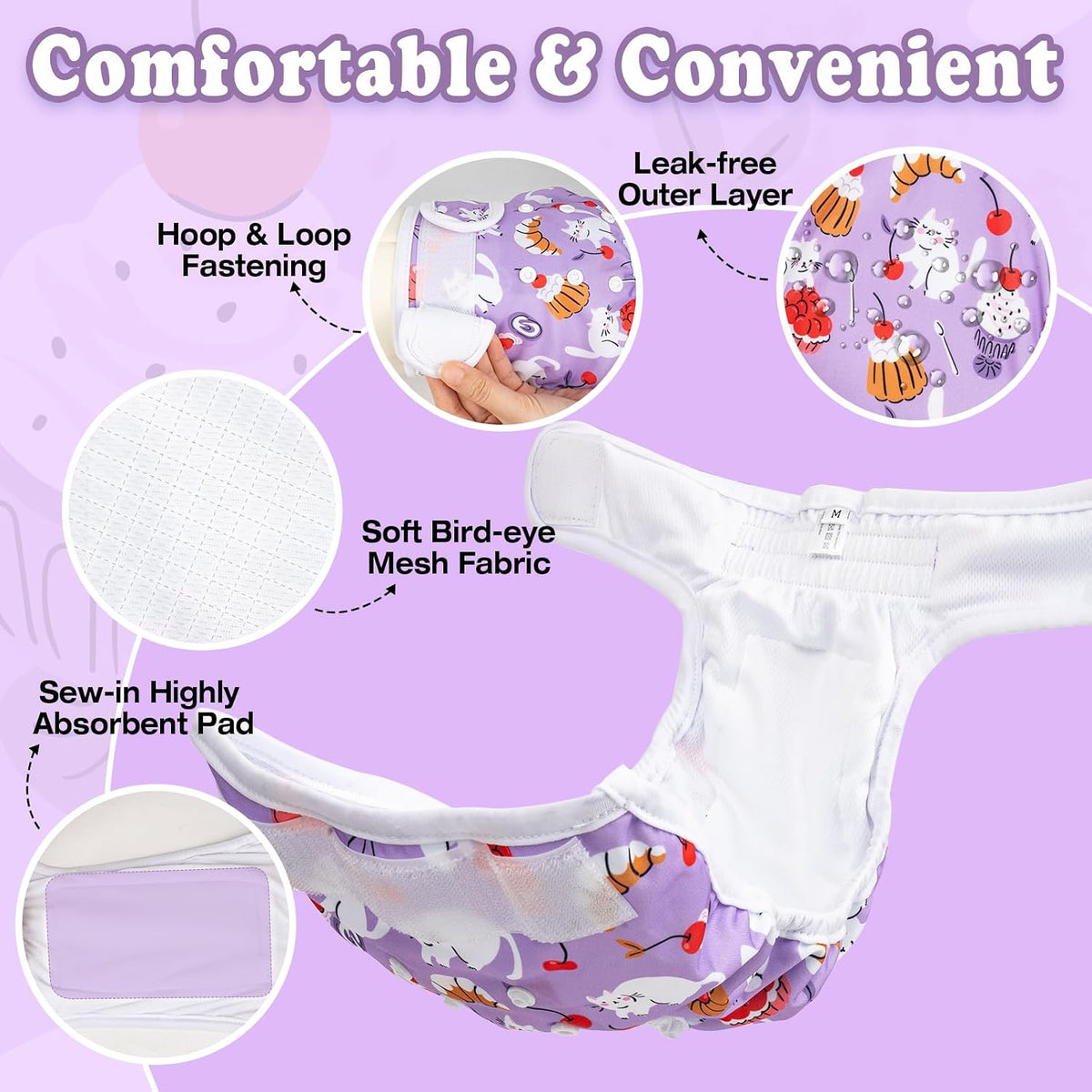 Pet Soft Female Dog Diapers, Puppy Diapers - New Animal / X-Small:7''-10'' - image 2