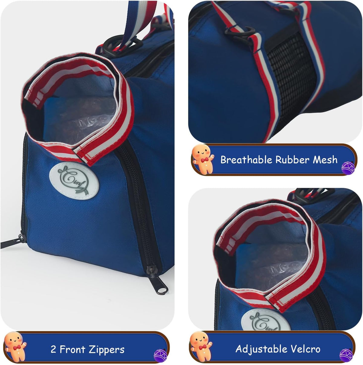 Cinf Cat Restraint Grooming Bag - M Size–Fits most adult cats (8–12 lbs) / Blue Flag - image 3