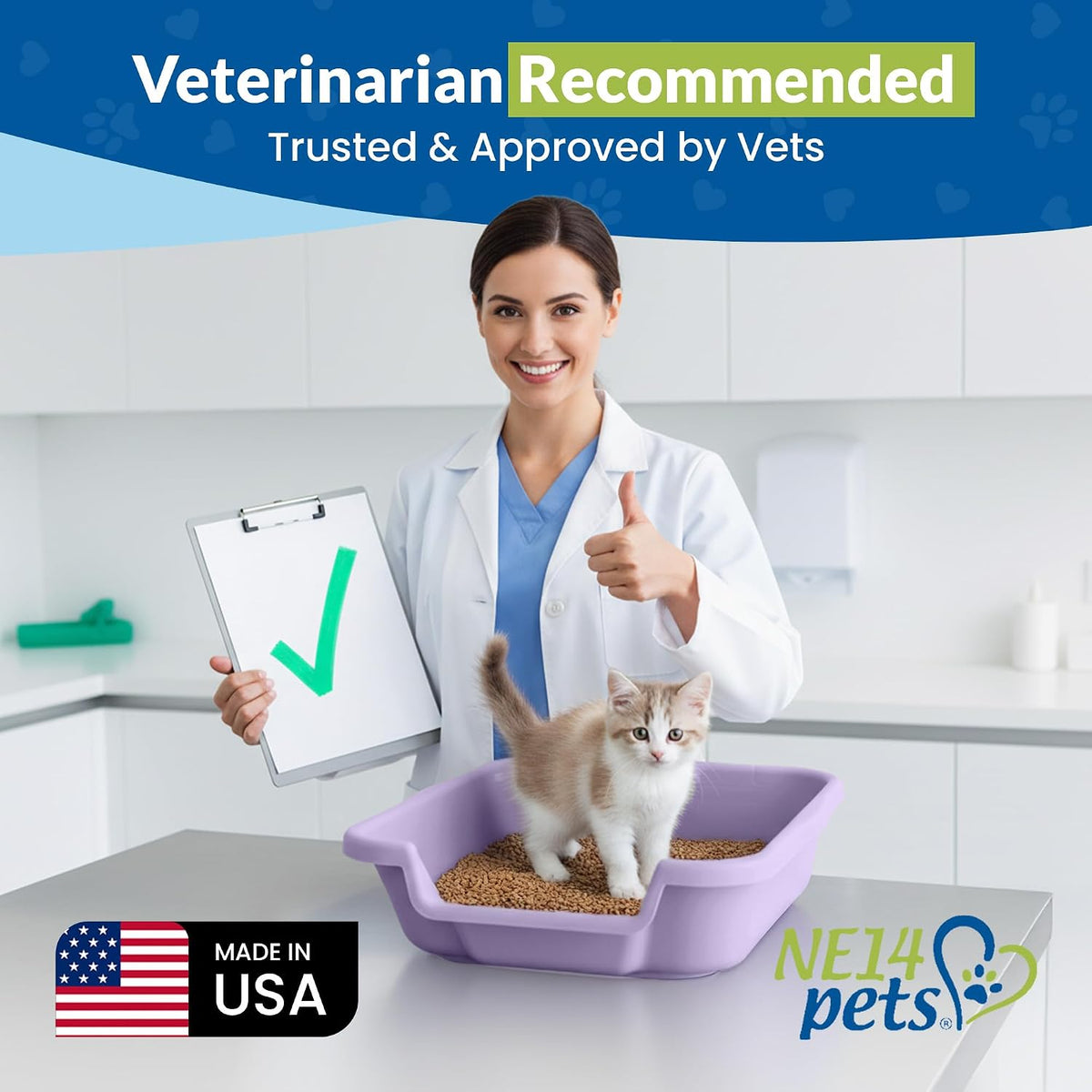 KittyGoHere Senior Cat Litter Box Jumbo Low Entry Open Top - Storybook Lavender / Small - image 4