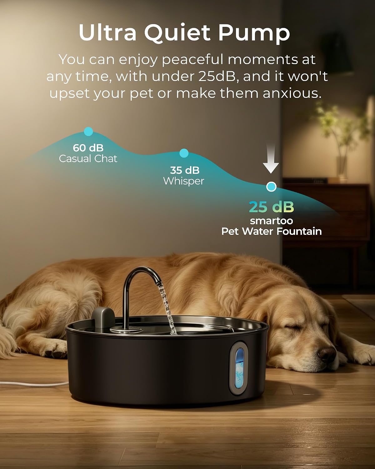 7L/236oz Stainless Steel Dog Water Fountain for Large Dogs & Cats – Essentials for Dogs - Matte Black / Water Fountain + 1 Filter + 1 Sponge - image 4