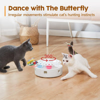 Potaroma Cat Toys 3in1 Automatic Interactive Kitten Toy - White - image 3