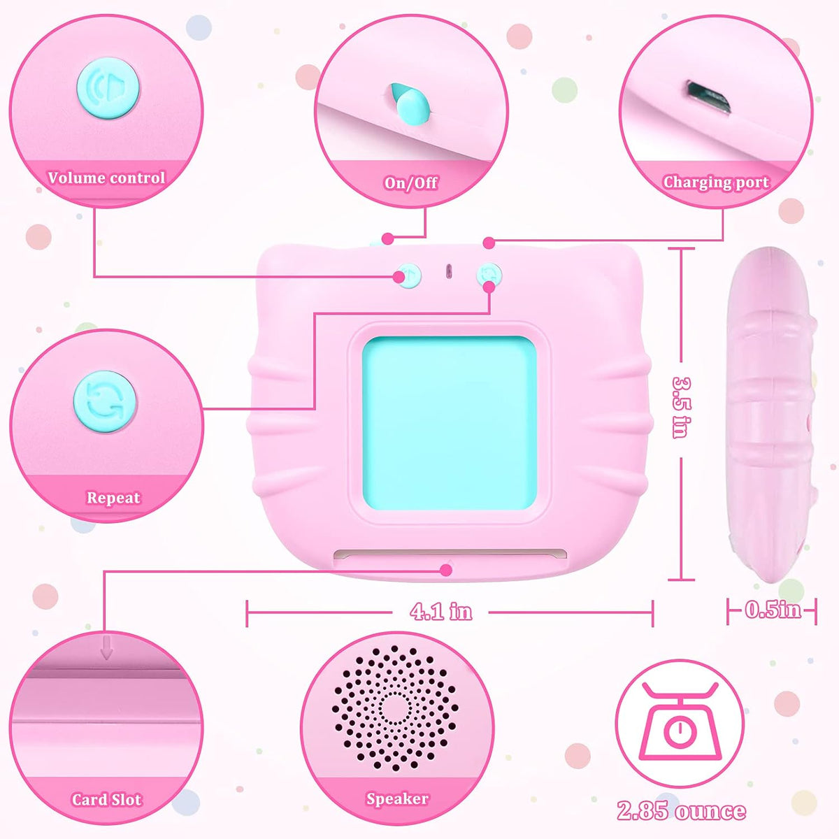 QuTZ Phonics Learning Toy for Preschool Kids - Pink / Basic 224 Words - image 4