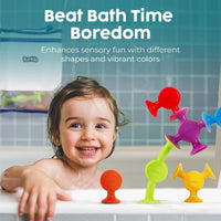 BUNMO Bath Toys Suction, Connect, Build, Create - Original Smooth - 24 Pk - image 2