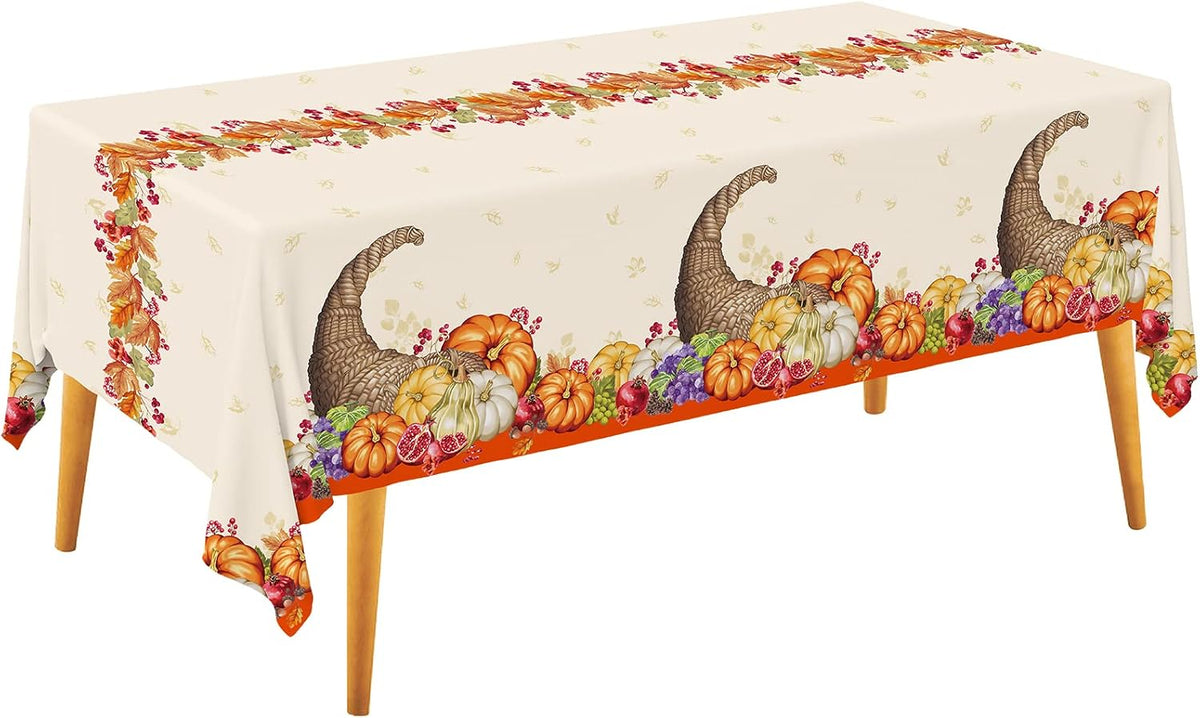 Fall Thanksgiving decorations, Disposable Tablecloth - Fall Pumpkin