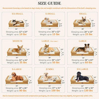 Comfort Expression Small Dog Beds Waterproof Orthopedic Foam Dog Sofa Beds for Small Dogs Comfy Pet Bed with Washable Removable Cover & Non-Slip Bottom(X-Small,Khaki)