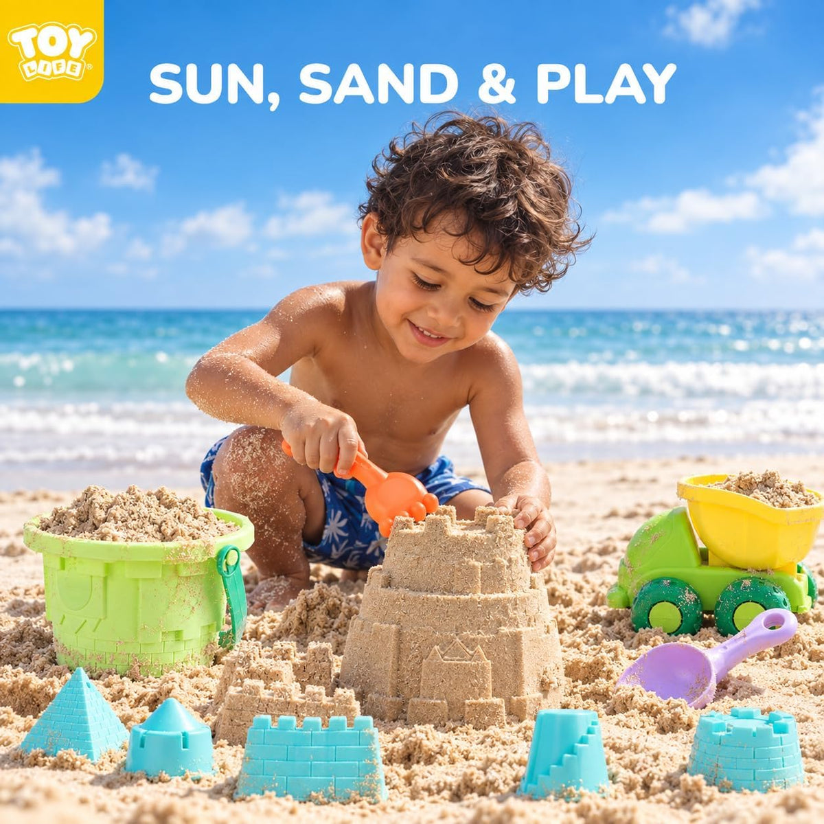 TOY Life Beach Sand Toy Set with Dump Truck & Bucket, Ages 3-5 – Fun for Kids & Family - Multicolored Dump Truck Set - image 2