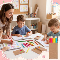 Ctosree mini colored pencils in kraft boxes, 6 natural wood pencils per box - view 28