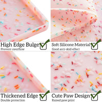 Pet Placemat for Dog and Cat - 18"L x 12"W / Donut-Pink - image 4