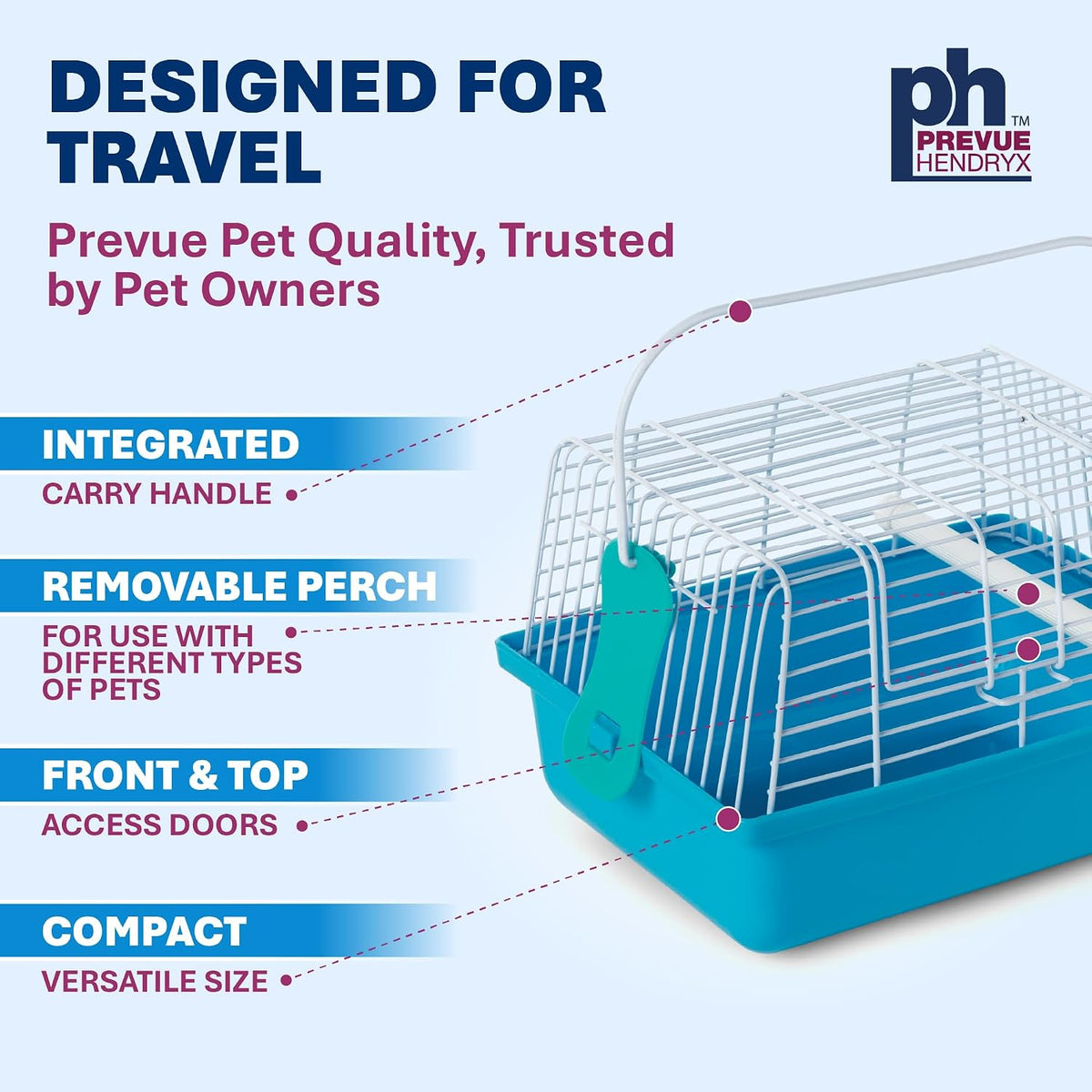 Prevue Pet Products Small Animal Travel Carrier Hamster, Bird - image 2