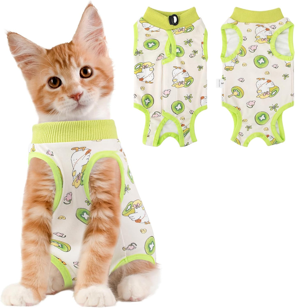 Coppthinktu Cat Recovery Suit Female Cat Onesie After Surgery Anti - Small / Duck