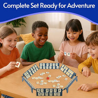 Mini Rummy Cube Game Set 6 Players with 6 Holders and 160 Rummy Tiles, Small Travel and Family Board Game for Adults and Kids